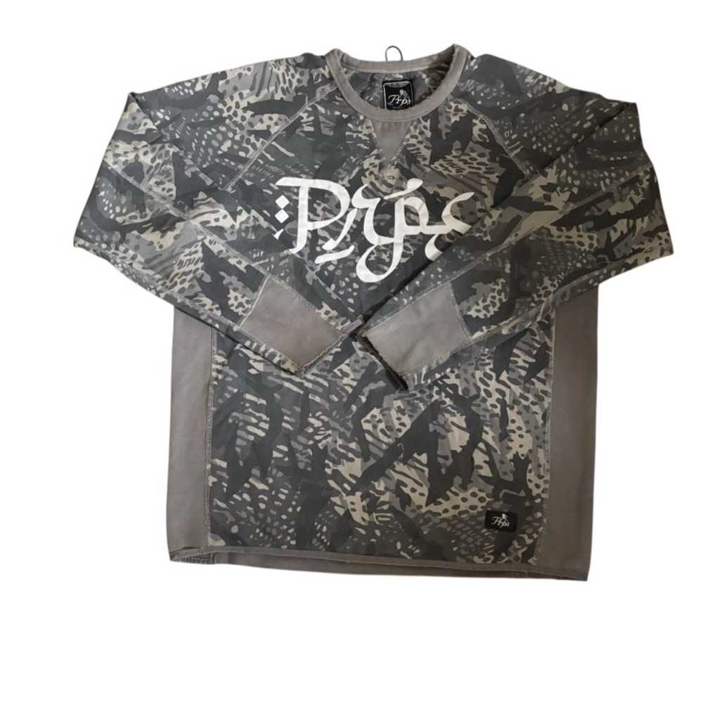 PRPS Grey Camouflage Crewneck Sweatshirt with Logo